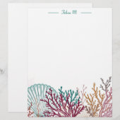 ホタテ貝と珊瑚 レターヘッド (正面/裏面)