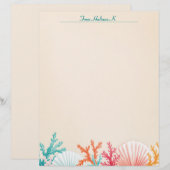 ホタテ貝と珊瑚 レターヘッド (正面/裏面)