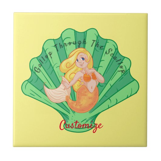 ホタテ貝の人魚雷_入り江  タイル (正面)