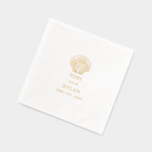 ホタテ貝トロピカルビーチ結婚式 箔ナプキン (左)