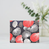 ホタテ貝殻のビーチのリーノカット ポストカード (スタンド正面)