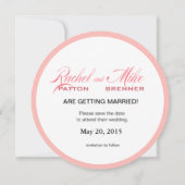 ホタテ貝殻ビーチウェディング | ピンク 招待状 (裏面)