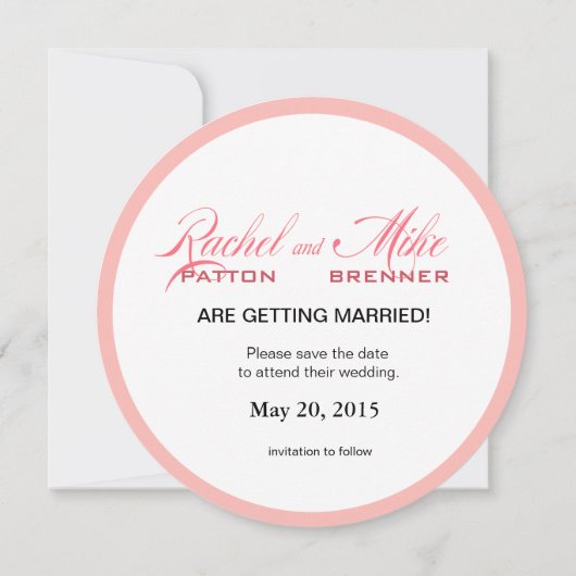 ホタテ貝殻ビーチウェディング | ピンク 招待状 (裏面)