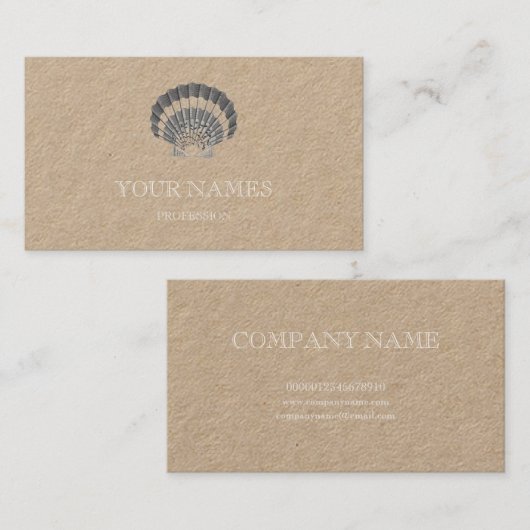 ホタテ貝貝海及び海名刺 名刺 (正面/裏面)