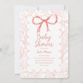 ホタテ貝赤ちゃんシャワー（ピンク） 招待状 (正面)
