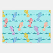 ホタテ貝、海馬、ヒトデ ラッピングペーパーシート (正面2)