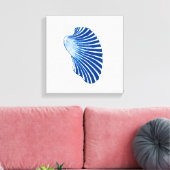 ホタテ貝、藍青、白 キャンバスプリント (インサイチュ (リビング))