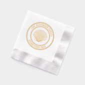 ホタテ貝#3ファミリ名日付Estdロープフレーム 箔ナプキン (左)