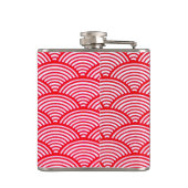 ホタテ赤と白ガイ模様モノグラム フラスク (裏面)