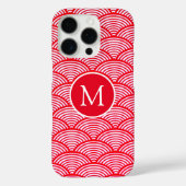 ホタテ赤と白ガイ模様モノグラム Case-Mate iPhoneケース (裏面)