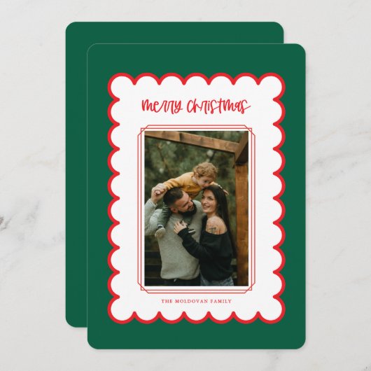 ホタテ赤と白ムクリスマスカード シーズンカード (正面/裏面)