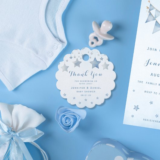 ホタテ青の水色スターサンキュー フェイバータグ