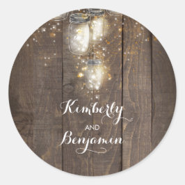 ホタルがメイスン・ジャース素朴の結婚光を照らす ラウンドシール