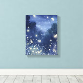 ホタルが夜に | ホタル青の水色 キャンバスプリント (インサイチュ (ウッドフロア))
