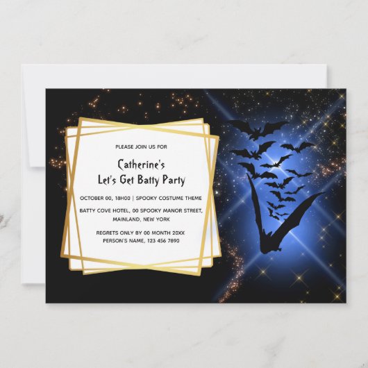 ホタルこうもりコロニーナイトスカイアダルトハロウィーン 招待状 (正面)
