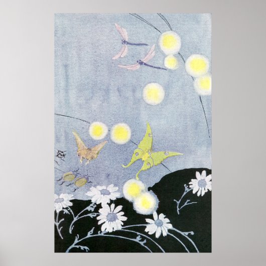 ホタルで照らされるル白熱［赤熱］光を放つナガ ポスター (正面)