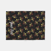 ホタルと夜白熱［赤熱］光を放つの時間 フリースブランケット (正面(横))