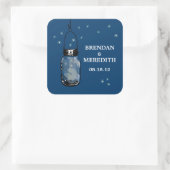 ホタルのあるメイスン結婚の瓶 スクエアシール (バッグ)