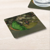 ホタルのある船でかわいい妖精|過去記事 スクエアペーパーコースター (アングル)