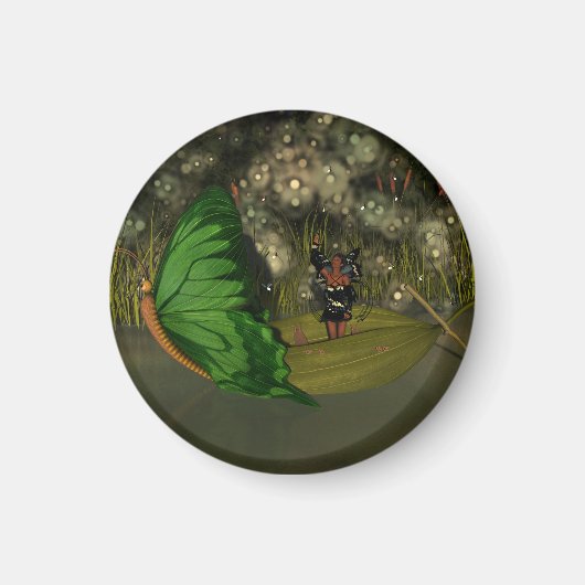 ホタルのある船でかわいい妖精|過去記事 マグネット (正面)