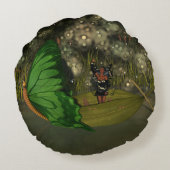 ホタルのある船でかわいい妖精|過去記事 ラウンドクッション (裏面)