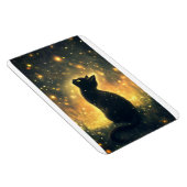 ホタルのアートワークで魅了された黒猫 マグネット (右側)