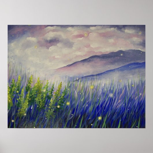 ホタルのキャンバス印刷 ポスター (正面)