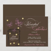 ホタルのマソンジャーと花嫁のシャワー - ブラウン 招待状 (正面/裏面)