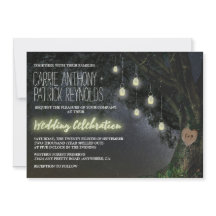 ホタルのメイスンジャーブオークの木の結婚式招待状