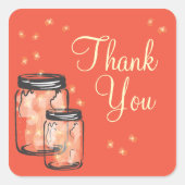 ホタルのメイスン・ジャースありがとう スクエアシール (正面)