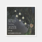 ホタルのメイソンジャール結婚オークツリーのナプキン スタンダードカクテルナプキン (正面)