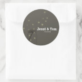 ホタルのメイソンジャー素朴結婚式の引き出物シール ラウンドシール (バッグ)