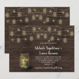 ホタルのメイソンジャー ストリングライト ウェディング 招待状