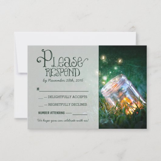 ホタルのメイソンジャー ラスティックガーデン ウェディング RSVP (正面)