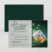 ホタルのメイソンジャー ラスティックガーデン ウェディング RSVP (正面/裏面)