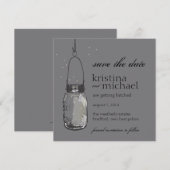 ホタルのランタンとメイソンジャー　結婚式のご案内 セーブザデート (正面/裏面)