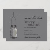 ホタルのランタンとメイソンジャー Save the Date セーブザデート (正面/裏面)