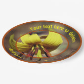 ホタルの上にホタルのユリの花のパーソナライズされたパーティー ペーパープレート (アングル)