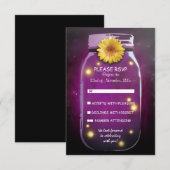 ホタルの光とメイソンジャーのかわいい結婚式の出欠確認 出欠カード (正面/裏面)