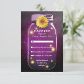 ホタルの光とメイソンジャー　　ウェディング　招待状 出欠カード (スタンド正面)