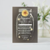 ホタルの光と素朴なメイソンジャー おとぎなようなウェディングの出欠確認 出欠カード (スタンド正面)