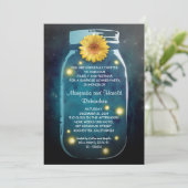 ホタルの光と素朴なメイソンジャー 魅惑の結婚記念日 招待状 (スタンド正面)