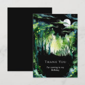 ホタルの光の木の森の誕生日 サンキューカード (正面/裏面)