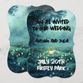 ホタルの夜の幻想的な結婚式招待状 招待状 (正面/裏面)