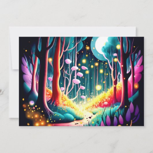 ホタルの夢のような森の赤ちゃんシャワー 招待状 (裏面)