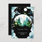 ホタルの幻想的な森の誕生日 サンキューカード (正面/裏面)