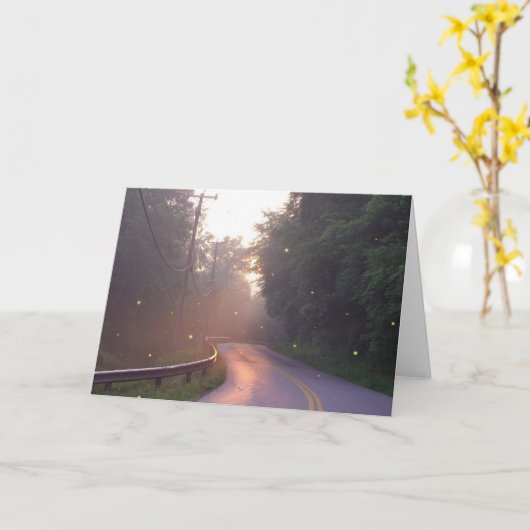 ホタルの挨拶状と踊ること カード (黄色い花)