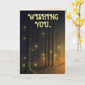 ホタルの森の美しい誕生日グリーティングカード カード (黄色い花)