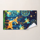 ホタルの森の魔法の鹿 ハンドタオル (ハンドタオル)