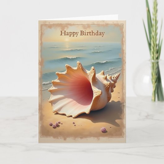ホタルの貝殻の誕生日カード カード (正面)